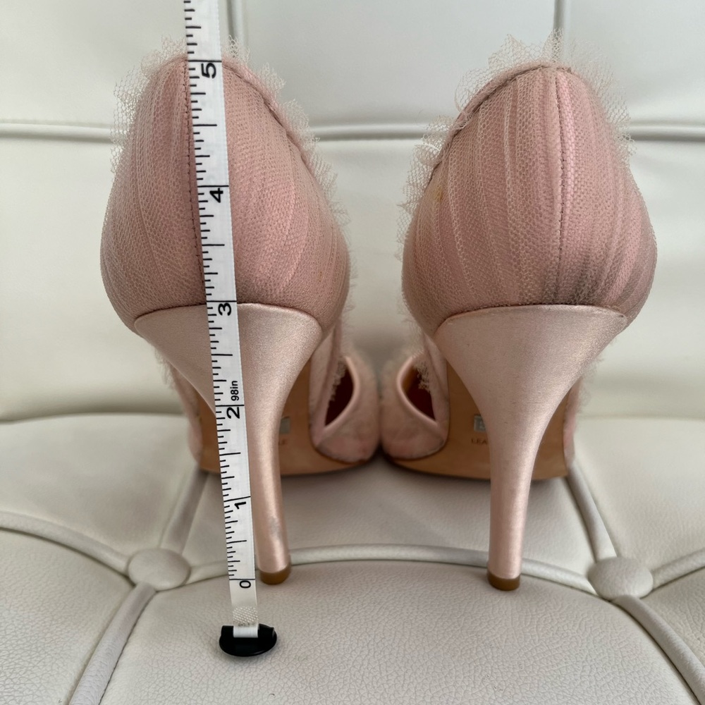 Badgley Mischka Ballet Pink Tulle 3in Heels 7 1/2M - Picture 8 of 9